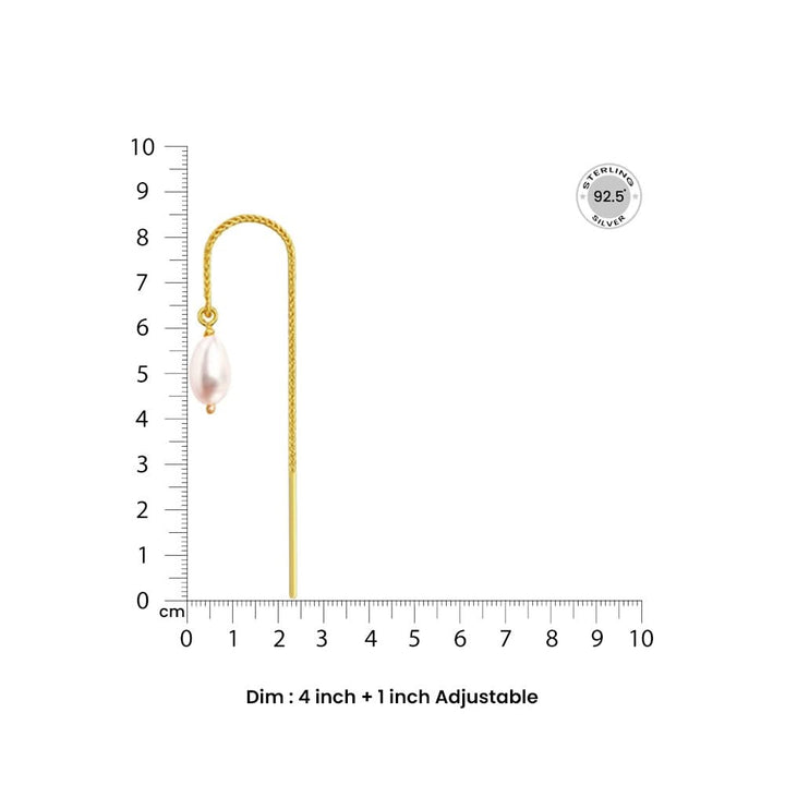 Silver Pearl Sui dhaga Earring