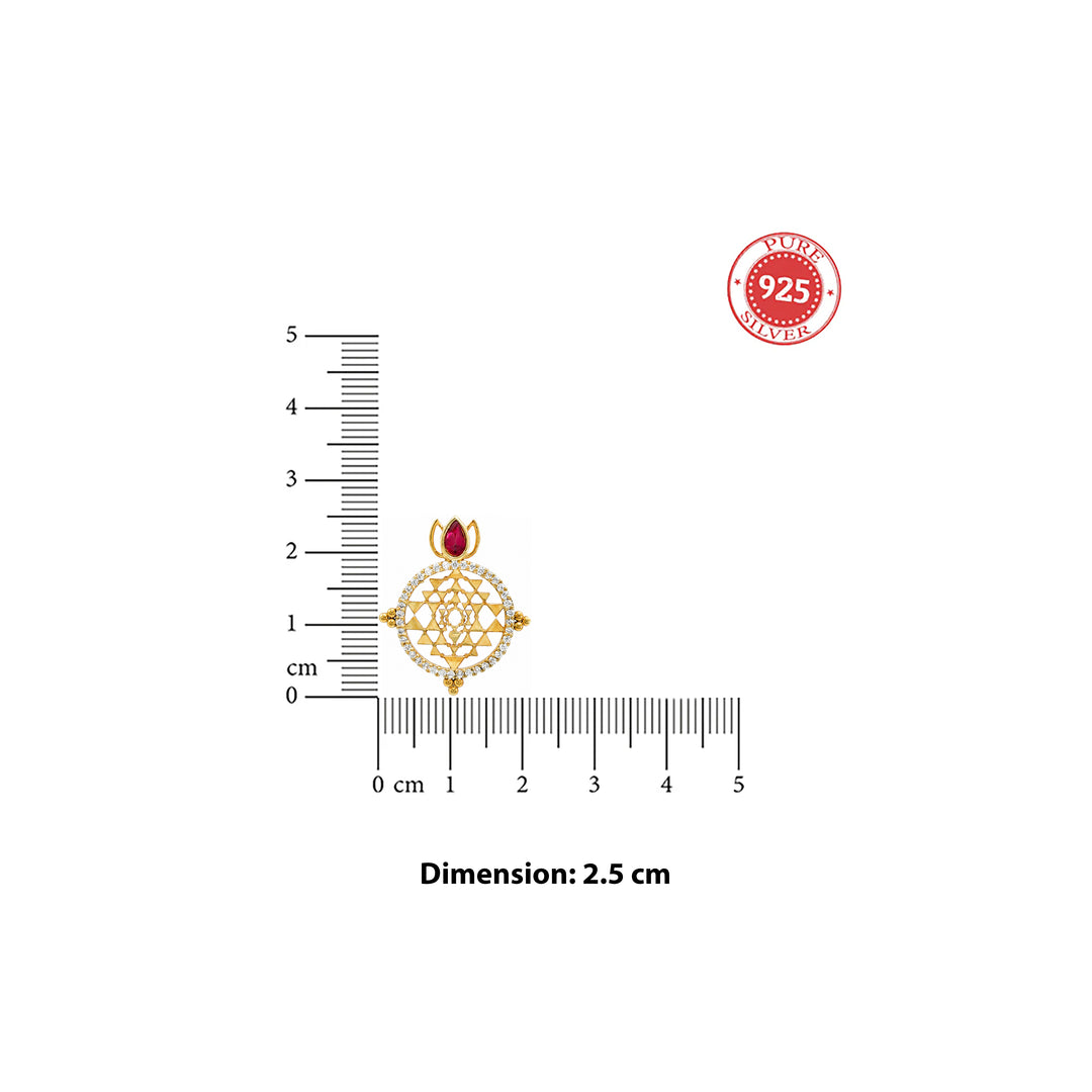 Unniyarcha 925 Silver Gold-Plated Shree Yantra Earrings