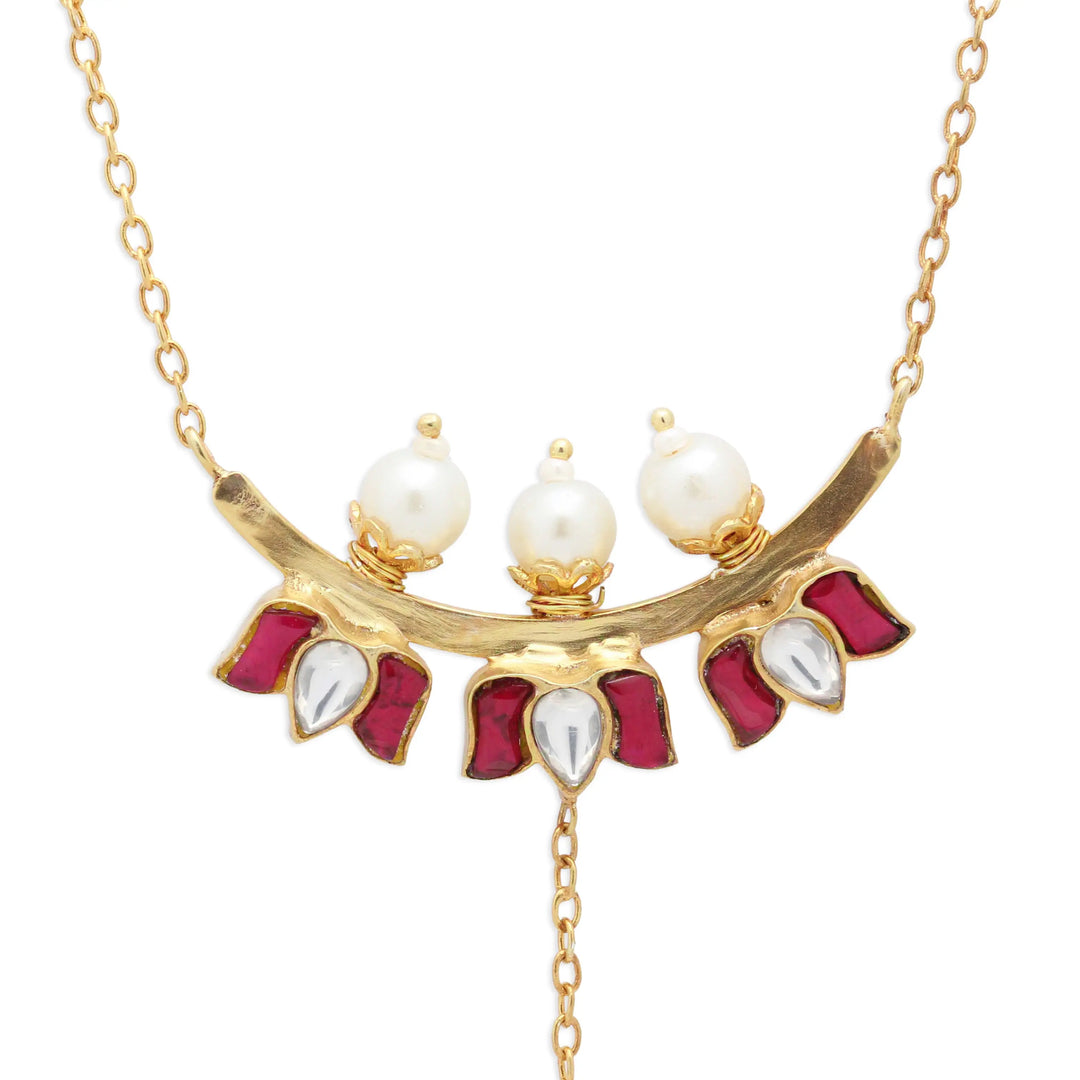 Divine Lotus White Pearl Necklace