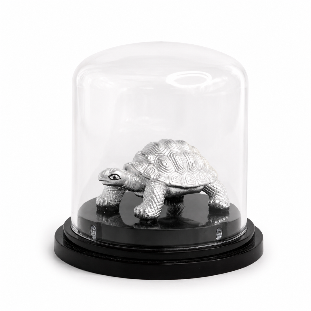 999 Silver Kurma Tortoise Idol in Dome Casing