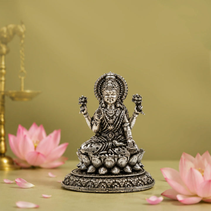 925 Sterling Silver Goddess Lakshmi Idol