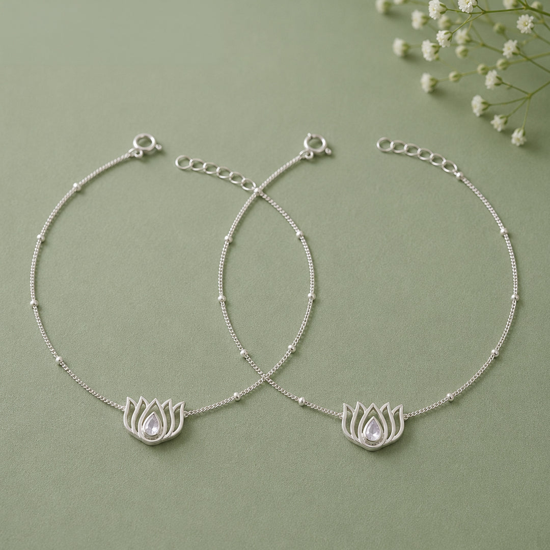 Lotus 92.5 Sterling Silver Anklet