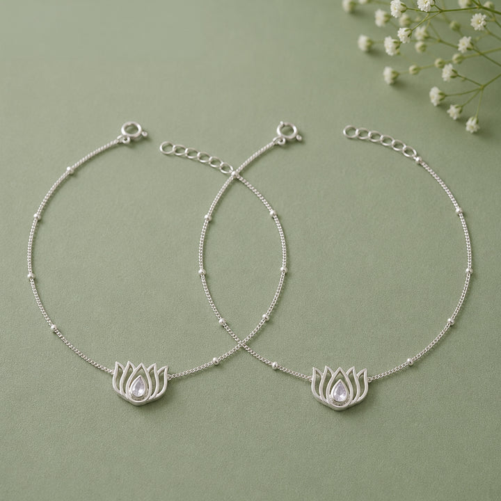 Lotus 92.5 Sterling Silver Anklet