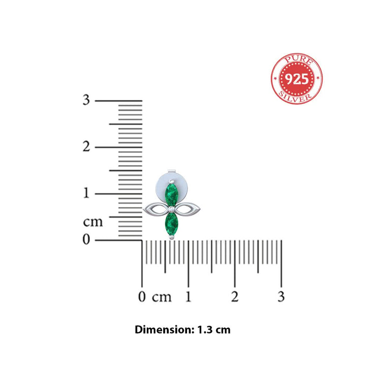 Silver Four-Leaf Petal Stud Earring