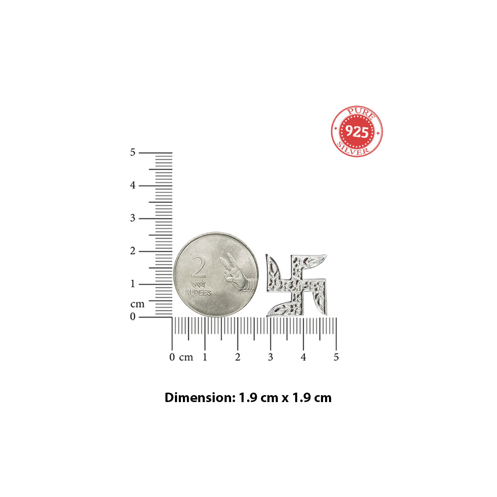 Silver swastika keepsake( medium )