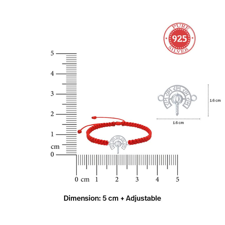 Silver Ram and Hanuman gada Unisex Bracelet