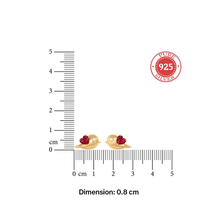 Unniyarcha 925 Pure Silver Forever Lovebirds Earrings