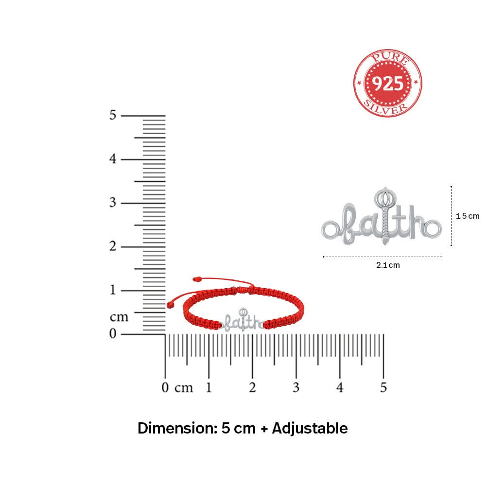 925 Pure Silver Faith Hanuman Gada Bracelet