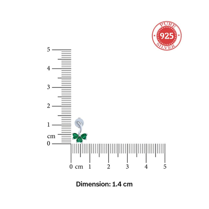 92.5 Silver 3 Clover Leaf Emerald Studs