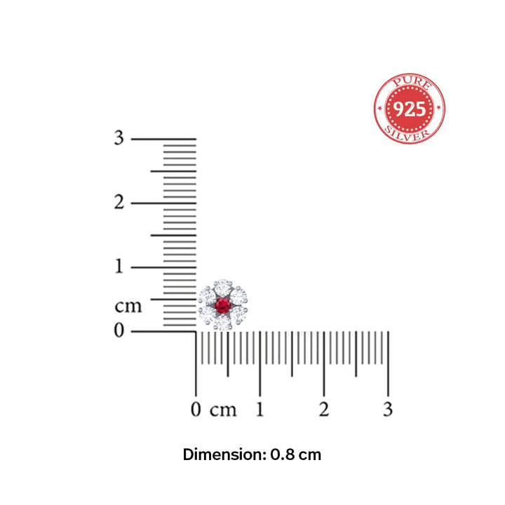 Unniyarcha Red Blossom Stud Earrings
