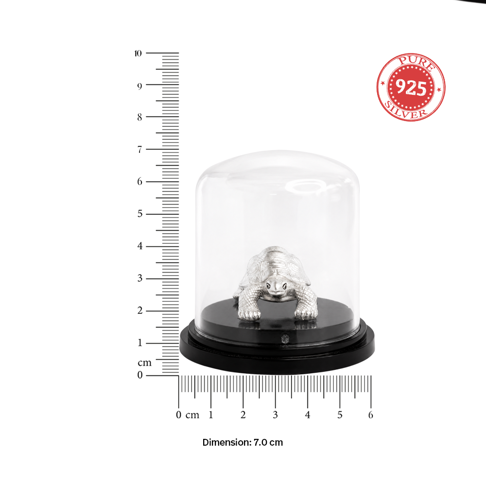 999 Silver Kurma Tortoise Idol in Dome Casing