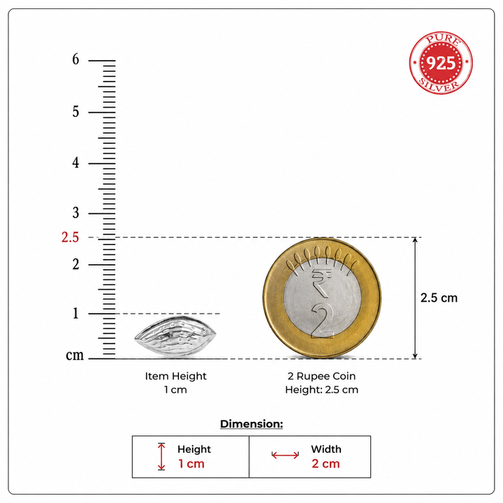 925 Sterling Silver Almond (Badam)