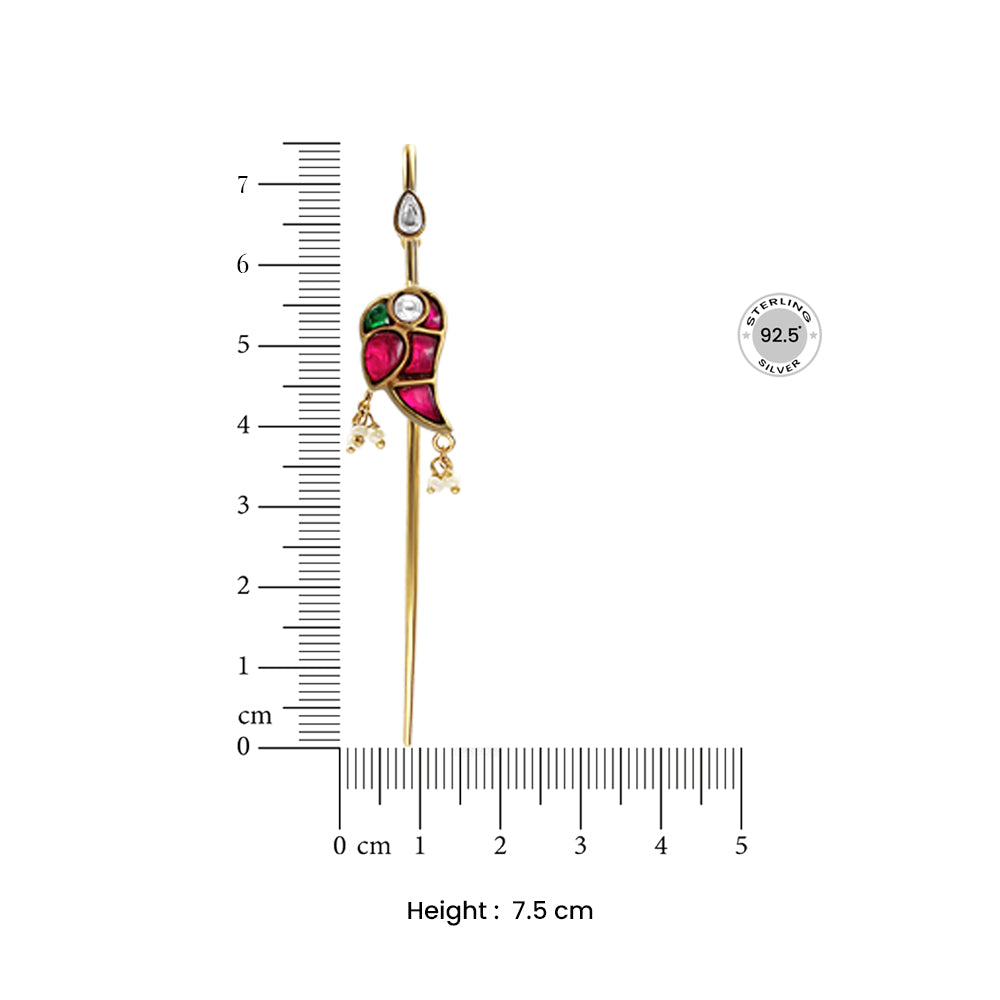 Mithu Silver 24k Gold Plated Needle Earcuff