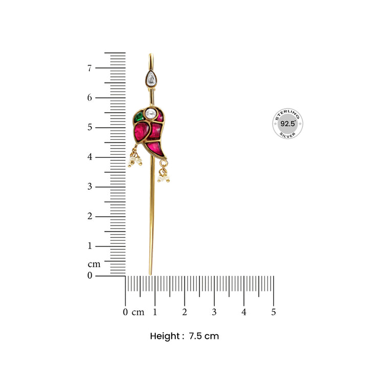 Mithu Silver 24k Gold Plated Needle Earcuff