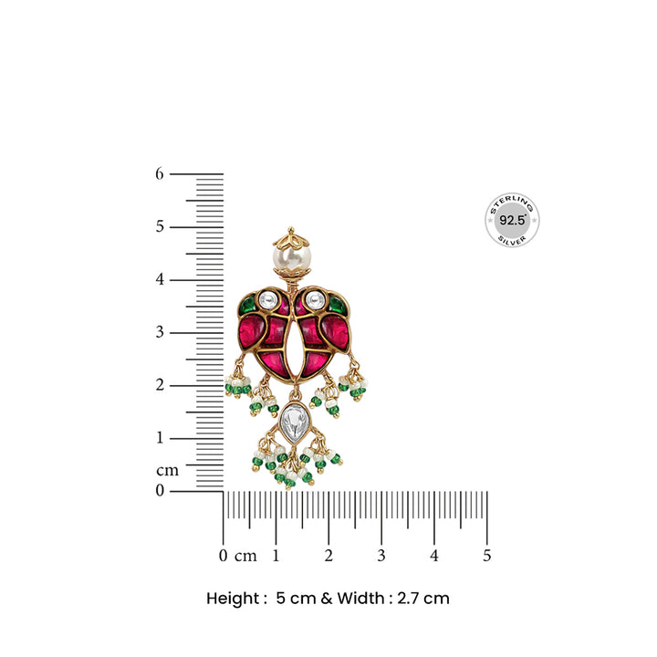 Mithu Love Bird Silver 24k Gold Plated Earrings