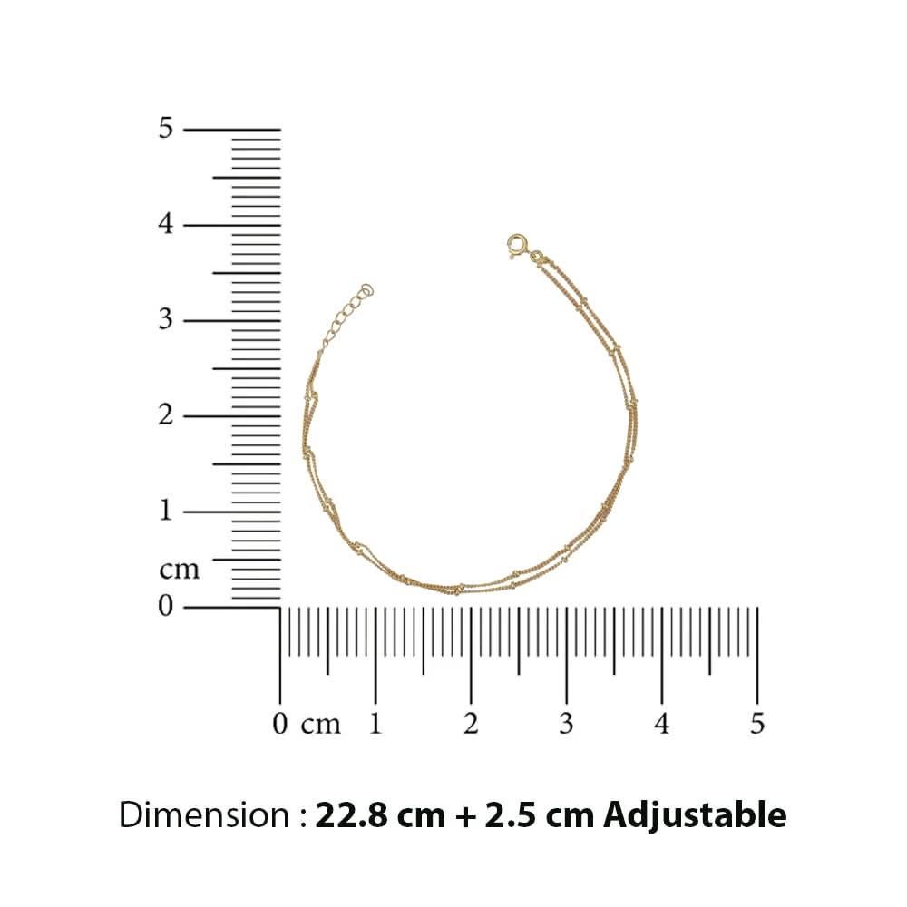 925 Sterling Silver Two Line Chain Anklet