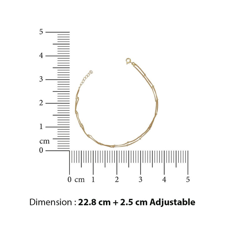 925 Sterling Silver Two Line Chain Anklet