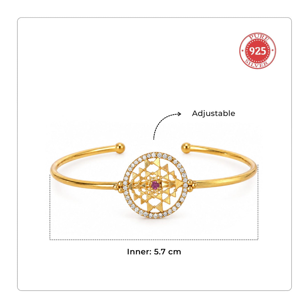 Mahalakshmi Yantra Cuff Bracelet