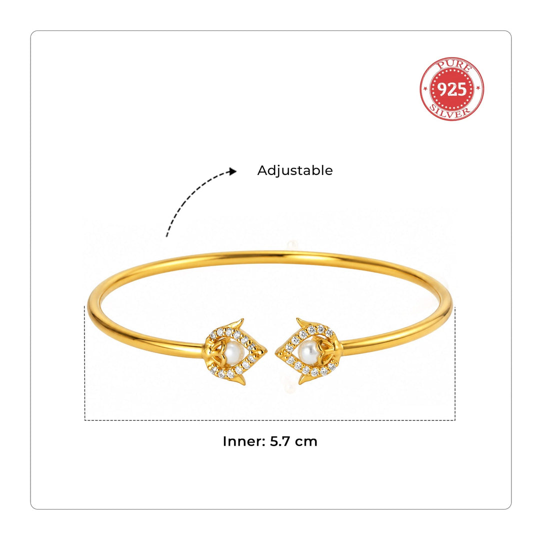 Silver Duo Padma Cuff Bracelet