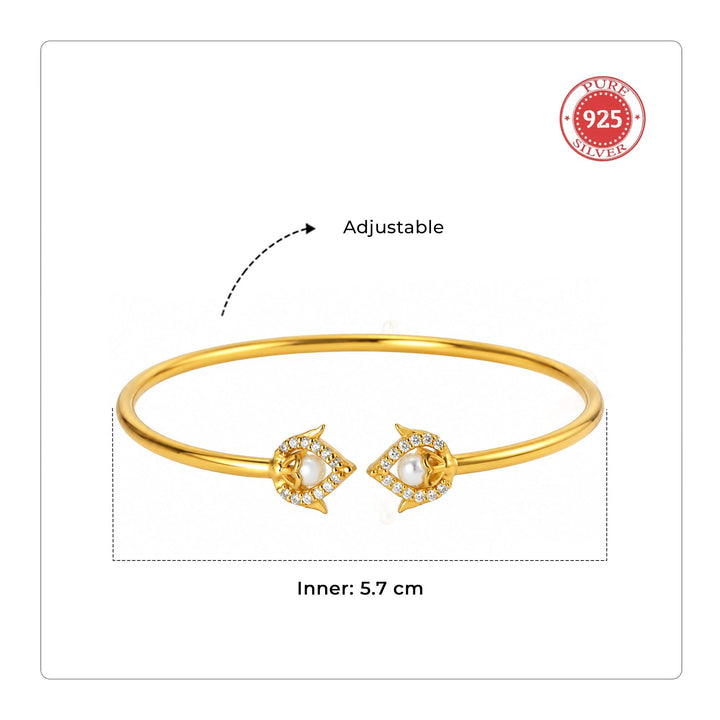 Silver Duo Padma Cuff Bracelet