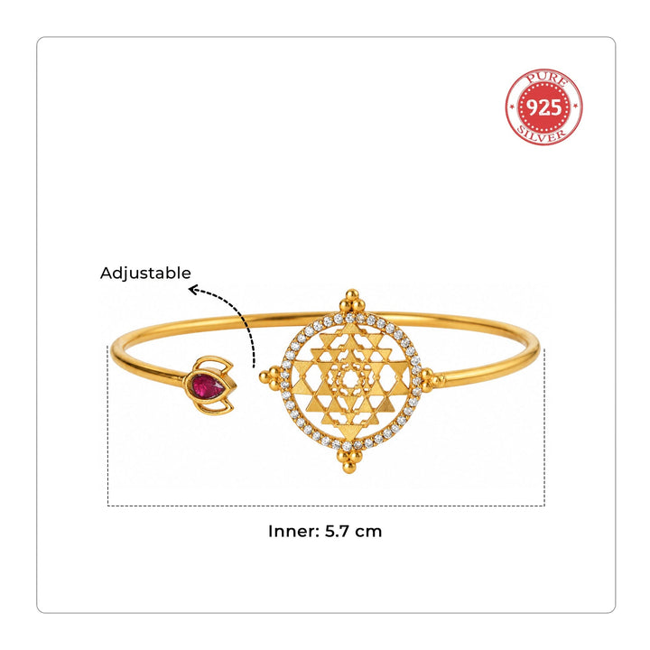 Silver 925 Shree Kavacham Cuff Bracelet