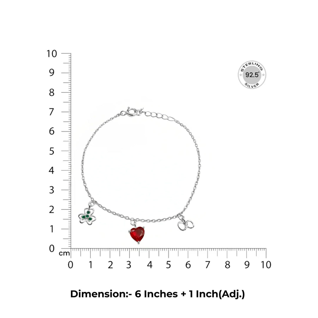 92.5 Silver Love charm Bracelet