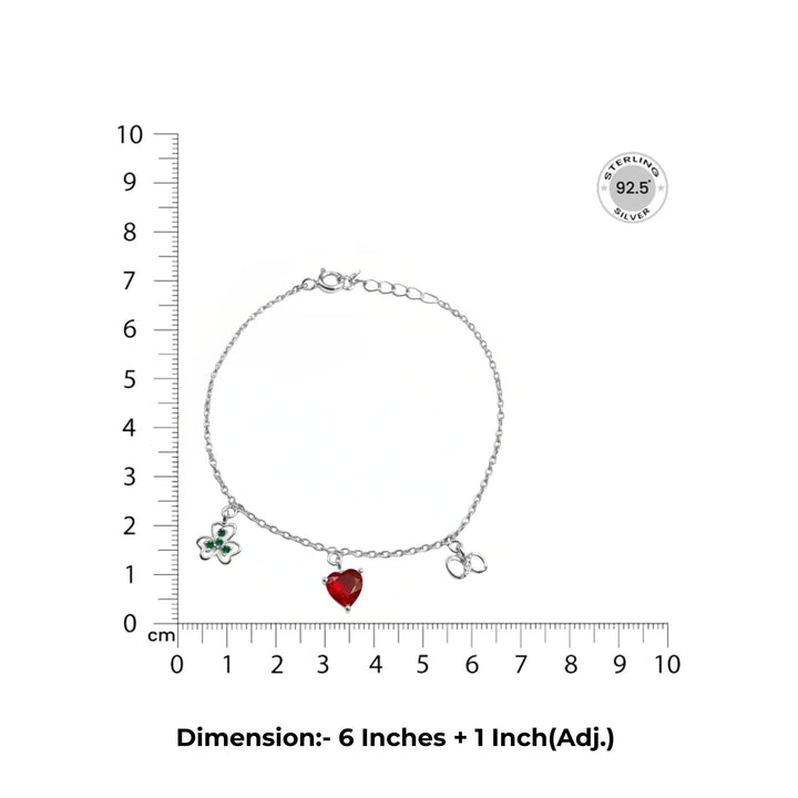 92.5 Silver Love charm Bracelet