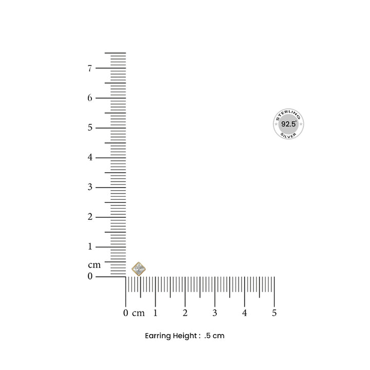 92.5 Silver Cubic Stud Earrings
