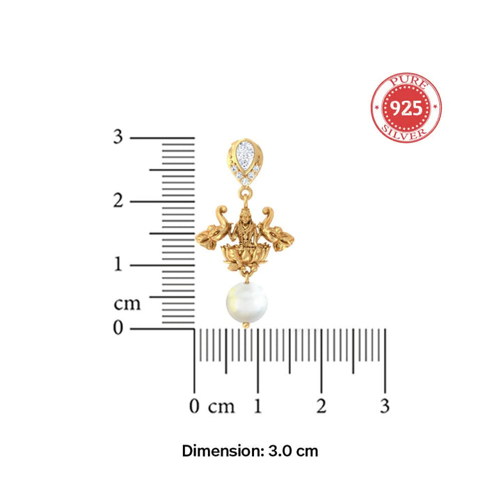 925 Pure Silver Gold-Plated Ashta Lakshmi Drop Earrings
