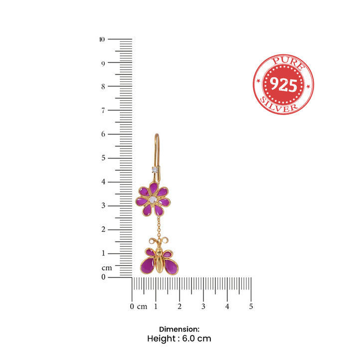 92.5 Sterling Silver Flower Butterfly Sui Dhaga