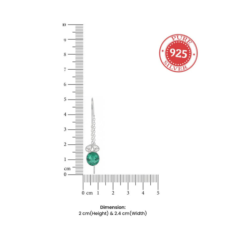 Silver Green Sui Dhaga Earring