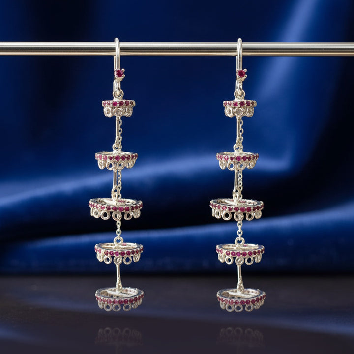 Silver 925 Chandelier Sui Dhaga Earrings