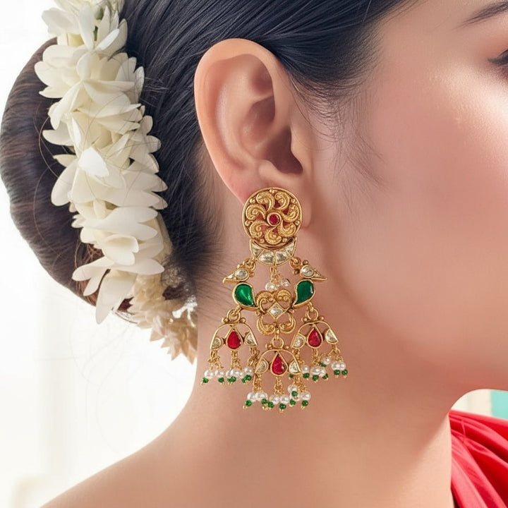 Parrot Silver 925 Chandeliers Earrings