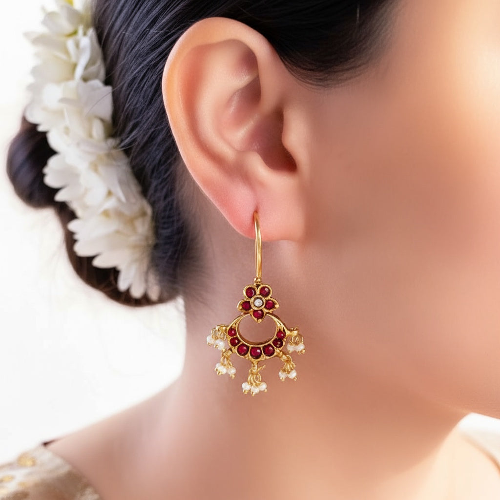 Silver 925 Kumudini Chand Bali Earrings