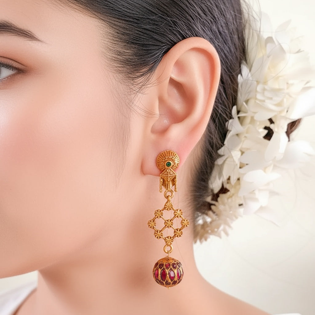 Silver Sun Drop Earrings