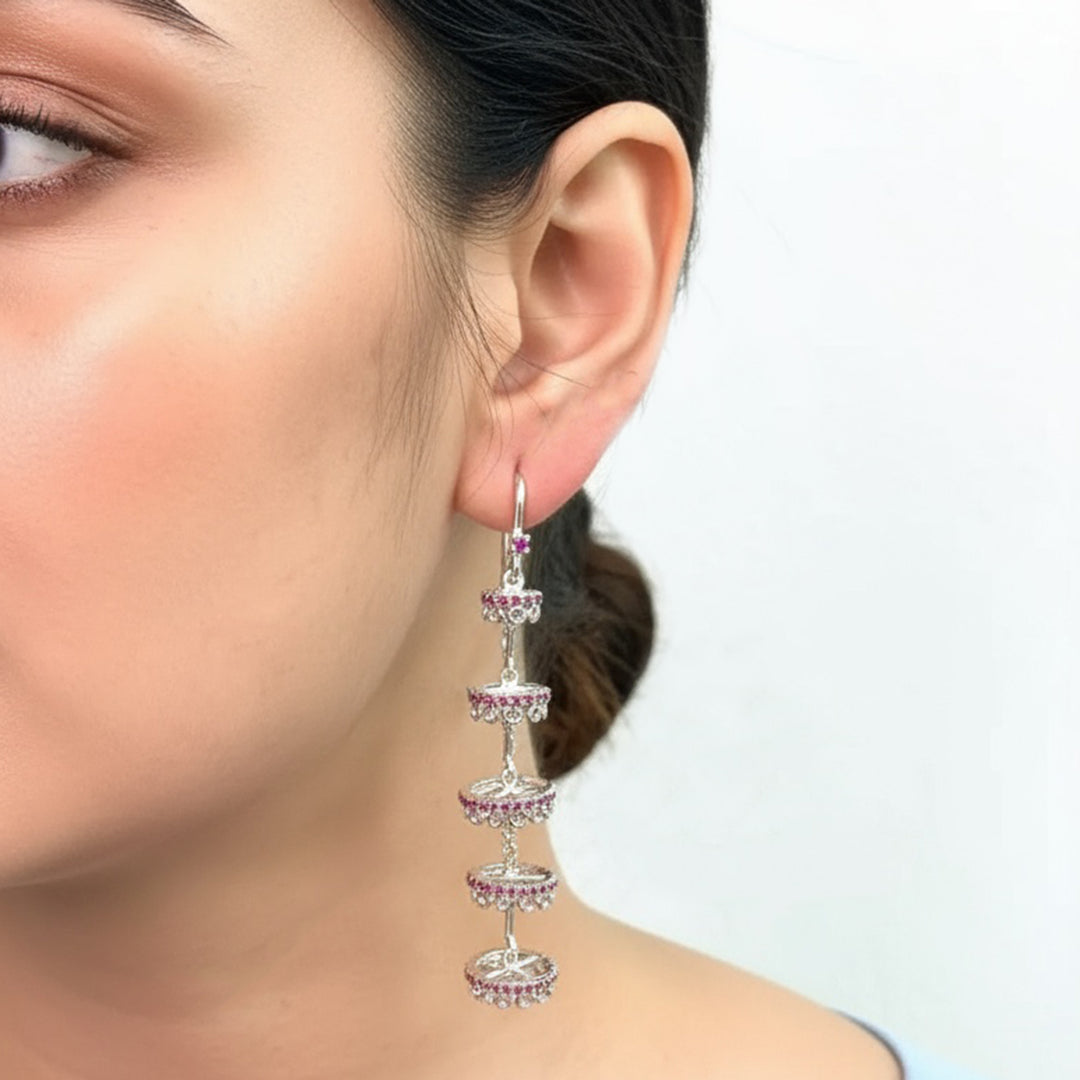 Silver 925 Chandelier Sui Dhaga Earrings
