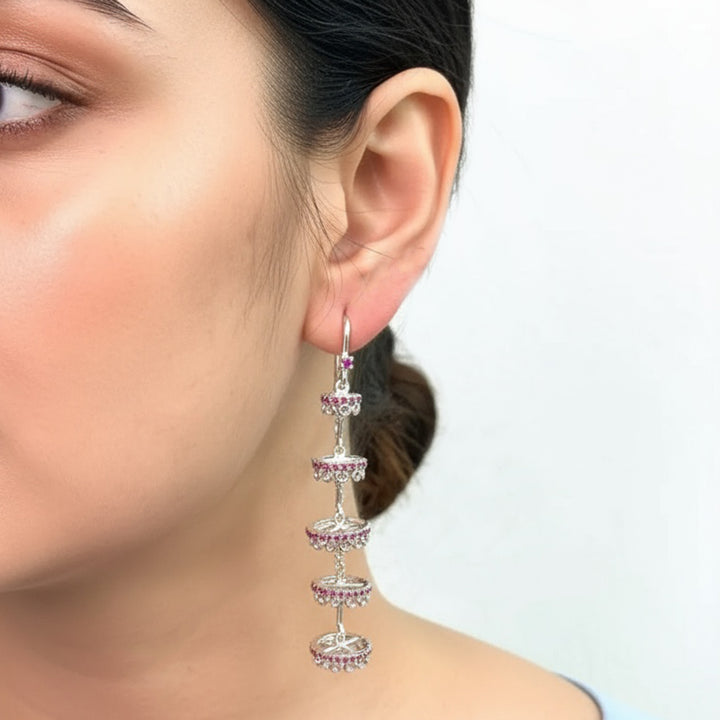Silver 925 Chandelier Sui Dhaga Earrings