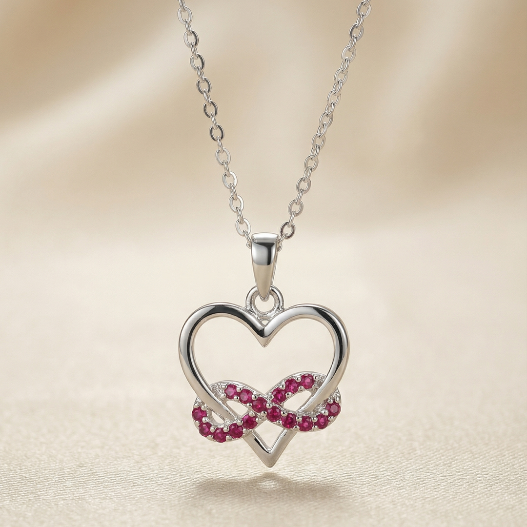 Silver Infinity Heart Necklace
