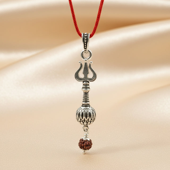 Silver Trident Mace Pendant
