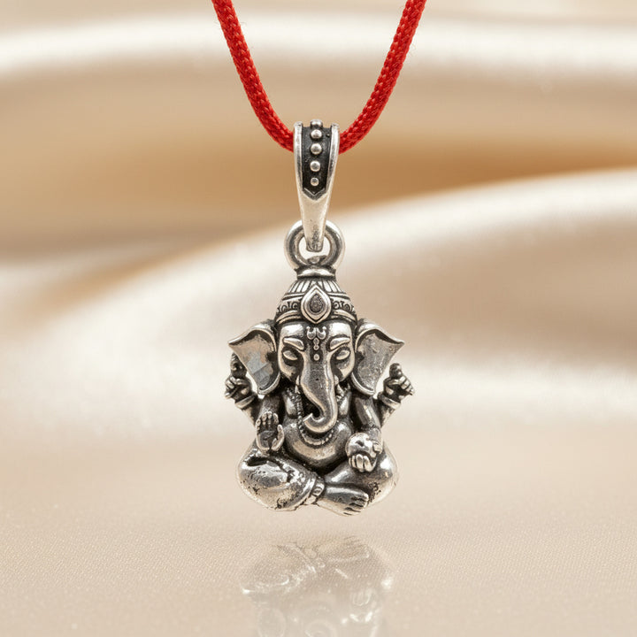 Silver Cute Ganpati Pendant