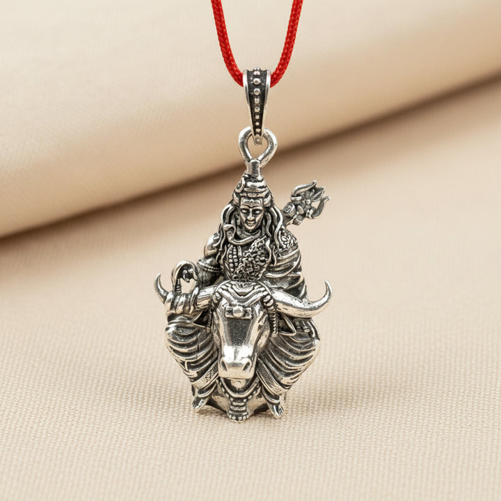 Silver Shiva with Nandi Pendant