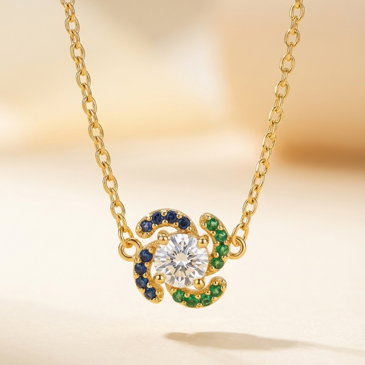 Silver 925 Crystal Crest Necklace