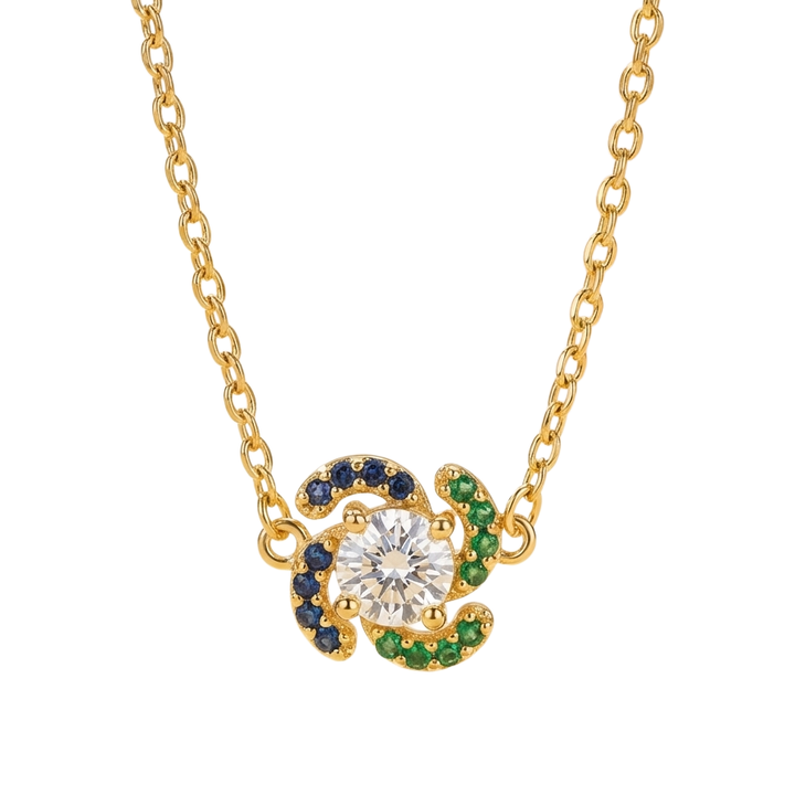 Silver 925 Crystal Crest Necklace