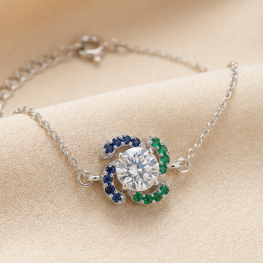 Silver 925 Crystal Crest Bracelet