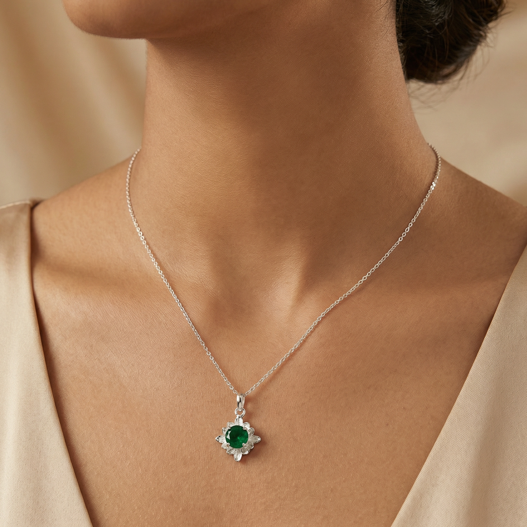 Silver 92.5 Flora Necklace