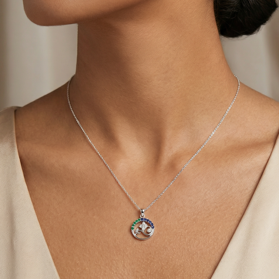 Silver Nazar Guard Necklace