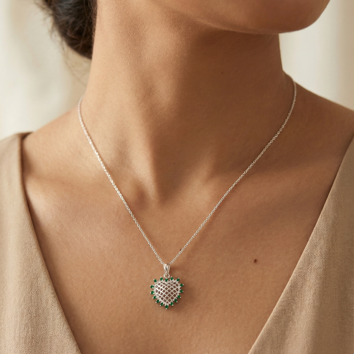 Silver Heirloom Heart Necklace
