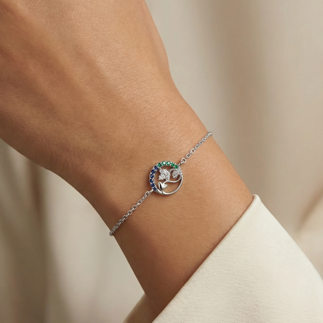 Silver Nazar Loop Bracelet