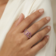 Silver Twin Heart Bloom Ring