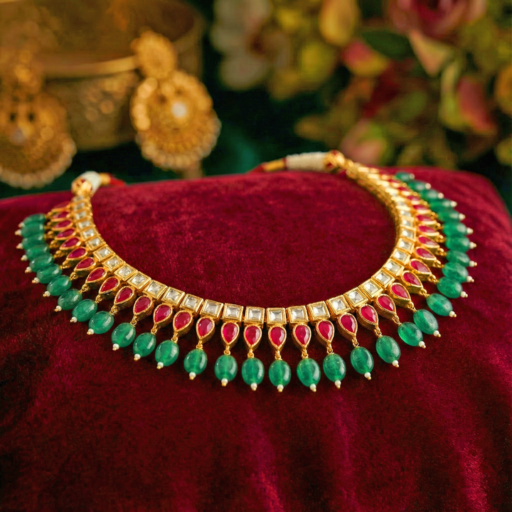 Silver Jadau And Kemp Necklace